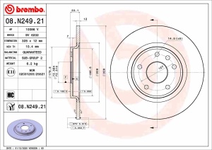 Disc frana Spate Dreapta/Stanga potrivit CHRYSLER TOWN & COUNTRY, VOYAGER V; DODGE GRAND, JOURNEY; FIAT FREEMONT; LANCIA VOYAGER; VW ROUTAN 2.0D-3.6LPG 09.10- - Img 1