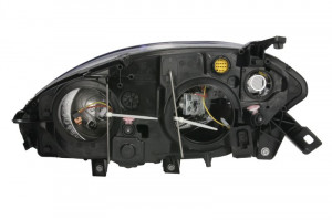 Far Dreapta (H1/PY24W/W5W, electric, cu motor, rama neagra, culoare insertie: gri) potrivit FIAT BRAVO II 03.10-07.14 - Img 2