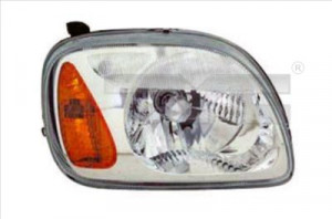 Far Dreapta (H4, electric, fara motoras, culoare insertie: cromat, culoare semnalizator: galben) potrivit NISSAN MICRA II 2000-2003 - Img 3