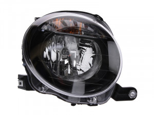 Far Dreapta (halogen, H7/WY21W, electric, cu motor, culoare insertie: negru) potrivit ABARTH 500 / 595 / 695, 500C / 595C / 695C; FIAT 500, 500 C - Img 1