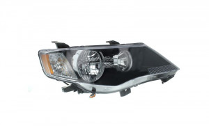 Far Dreapta (HB3/HB4, electric, cu motor, culoare insertie: negru, culoare semnalizator: alb) potrivit MITSUBISHI OUTLANDER II - Img 1