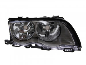 Far dreapta potrivit BMW Seria 3 (E46) - (H7, reglaj electric, cu motoras, fundal titan)