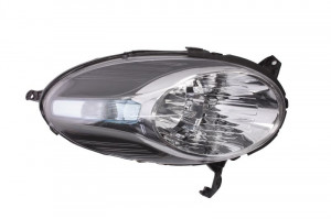 Far dreapta potrivit NISSAN MICRA 2003-2010 - (H4, electric, fundal argintiu)