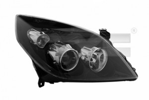 Far dreapta potrivit OPEL SIGNUM, VECTRA 2005-2008 - (H1/H7, reglaj electric, fundal negru)