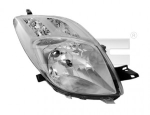 Far dreapta potrivit TOYOTA YARIS 2005-2009 - (H4, electric, fundal cromat)