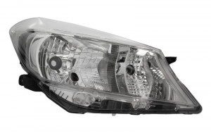 Far dreapta potrivit TOYOTA YARIS 2010-2014 - (H4, electric, fundal cromat, fundal transparent)