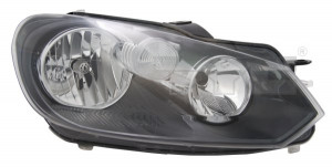 Far dreapta potrivit VW GOLF 6 - (H15/H7, reglaj electric, cu motoras, fundal negru)