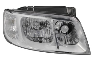 Far fata Dreapta (H1/H7, manual, fara motoras, culoare insert: cromat, culoare semnalizator: transparent) potrivit HYUNDAI MATRIX - Img 1
