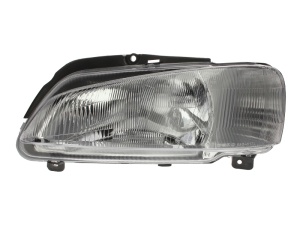 Far fata Stanga (H4, electric, fara motoras, culoare insert: argintiu, culoare semnalizator: alb) potrivit PEUGEOT 106 II - Img 1