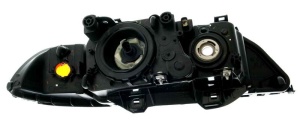 Far fata Stanga (H7/HB3, electric, cu motor, culoare insert: negru, culoare semnalizator: galben) potrivit BMW 5 (E39) - Img 3