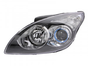 Far Stanga (H1/H7, electric, cu motor, culoare insertie: negru) potrivit HYUNDAI I30