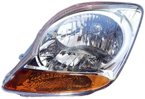 Far Stanga (H4, manual, fara motoras, culoare insert: argintiu, culoare semnalizator: galben) potrivit DAEWOO MATIZ; FSO MATIZ