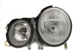 Far Stanga (H6W/H7/PY21W, electric, cu motor, bec, culoare insertie: cromat, culoare semnalizator: alb) potrivit MERCEDES E T-MODEL (S210), E (VF210), E (W210) -03.02 - Img 1