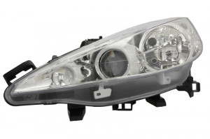 Far stanga potrivit PEUGEOT 207, 207 CC, 207 SW - (H1/H7, reglaj electric, cu motoras, fundal cromat)