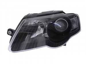 Far stanga potrivit VW PASSAT 2005-2010 - (H7, reglaj electric, cu motoras, fundal negru)