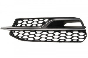 Grila bara fata stanga potrivit AUDI A3 2008-2016 - (S-LINE, locas proiector, plastic, crom/negru)