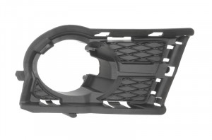 Grila bara Stanga cu locas proiector, plastic, negru potrivit VW TIGUAN 2007-2018 2007-2011