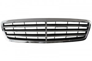 Grila radiator fata potrivit MERCEDES Clasa C 2004-2007 - AVANTGARDE, negru/crom