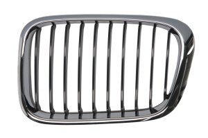 Grila radiator Stanga potrivit BMW 3 (E46) 1.6-3.2 1997-2007 pana in 2001 - (pentru caroserie break; salon, crom/negru)