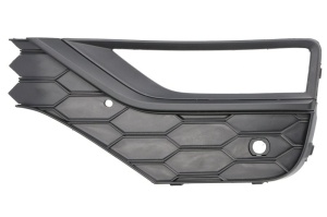 Grila ventilatie bara fata stanga (cu dungă neagra, cu orificii lampa ceata, plastic, negru) potrivit VW AMAROK 2H 05.16-05.22 - Img 1