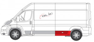 Kit reparatie aripa spate stanga (inainte de roti, model lung; cu orificiu pentru lumina de degajare) potrivit CITROEN JUMPER; FIAT DUCATO; PEUGEOT BOXER 04.06-08.14 - Img 1