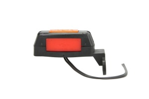 Lumina clarificare dreapta, portocaliu/rosu/alb, LED, inaltime 105mm; latime 28mm; adancime 34mm, în relief, lungime cablu 210mm, cu cuier, 12/24V (unghi în relief) - Img 2
