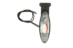 Lumina clarificare stanga, portocaliu/rosu/alb, LED, inaltime 120mm; latime 42mm; adancime 38mm, în relief, lungime cablu 350mm, cu cuier, 12/24V (drept în relief) - Img 1