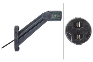 Lumina clarificare stanga, portocaliu/rosu/alb, LED, suprafata, lungime cablu 500mm, cu brat lung, 12/24V (cu un dop, conector: EASYCONN) - Img 2