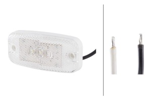 Lumina delimitare stanga/dreapta, alb, LED, inaltime 22mm; latime 111mm; adancime 51mm, surub, 12/24V - Img 2