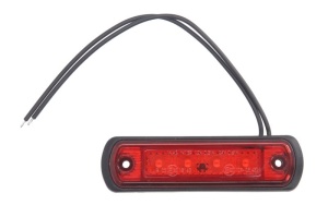 Lumina delimitare stanga/dreapta, rosu, LED, inaltime 31mm; latime 110mm; adancime 13mm lungime cablu 220mm, 12/24V - Img 1