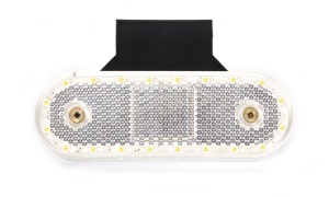 Lumini clarificare stanga/dreapta, forma: oval, alb, LED, inaltime 40mm; latime 114mm; adancime 25mm, în relief, lungime cablu 220mm, cu cuier, 12/24V - Img 2