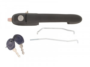Maner usa fata dreapta potrivit FIAT BRAVA, BRAVO I 1995-2001 - exterior, cu chei, cu incuietoare, negru