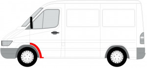 Panou reparatie Stanga Fata potrivit MERCEDES SPRINTER 901, 902, 903, 904, 905; VW LT II 1995-2006 - (partea din spate) - Img 2