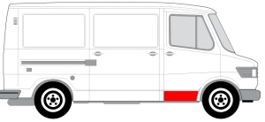 Panou reparatie usa Fata Dreapta potrivit MERCEDES T1 (601), T1 (601, 611), T1 (602), T1 (B601), T1 (B602), T1/TN 1977-1996 - (acoperire, partea inferioara) - Img 2