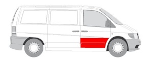 Panou reparatie usa Fata Dreapta potrivit MERCEDES V (638/2), VITO (W638) 1996-2003 - (acoperire, partea inferioara, inaltime 220mm) - Img 2