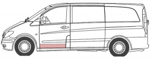 Panou reparatie usa Fata Stanga potrivit MERCEDES VIANO (W639), VITO / MIXTO (W639), VITO (W639) dupa 2003 - Img 2