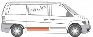 Panou reparatie usa Spate/usa culisanta potrivit MERCEDES V (638/2), VITO (W638) 1996-2003 - (conducta, inaltime 170mm) - Img 2