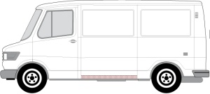 Prag auto Dreapta potrivit MERCEDES T1 (601), T1 (601, 611), T1 (602), T1 (B601), T1 (B602), T1/TN pana in 1996 - (Armare laterala; lung, partea interioara) - Img 2