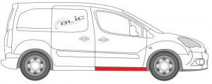 Prag auto Dreapta (reparatie, lungime 100cm) potrivit CITROEN BERLINGO, BERLINGO MULTISPACE, BERLINGO/MINIVAN; PEUGEOT PARTNER, PARTNER TEPEE, PARTNER/MINIVAN - Img 2