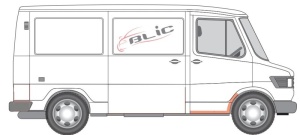 Prag auto Fata Dreapta (intarire in trepte) potrivit MERCEDES T1 (601), T1 (601, 611), T1 (602), T1 (B601), T1 (B602), T1/TN -02.96 - Img 2