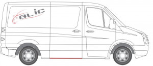 Prag auto Spate Dreapta (model scurt, lungime 131cm) potrivit MERCEDES SPRINTER 3,5-T (B906), SPRINTER 3-T (B906), SPRINTER 4,6-T (B906), SPRINTER 5-T (B906); VW CRAFTER 30-35, CRAFTER 30-50 - Img 2