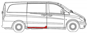 Prag lateral potrivit MERCEDES VIANO W639, VITO / MIXTO W639, VITO W639 dupa 2003 - usa culisanta dreapta - Img 2