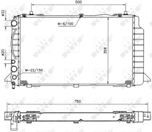 Radiator motor potrivit AUDI 80 B4, CABRIOLET B3, COUPE B3 1.6/1.9D/2.0 - Img 4