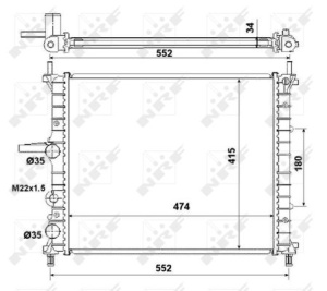 Radiator motor potrivit FIAT BRAVA, BRAVO I, MAREA, MULTIPLA 1.2-1.6CNG - Img 3
