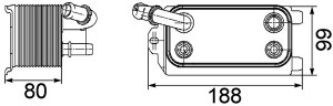 Radiator ulei potrivit VOLVO S60 II, S80 II, V60 I, V70 III, XC60 I, XC70 II; FORD C-MAX II, FIESTA VI, FOCUS III, GALAXY II, KUGA II, MONDEO IV, S-MAX; LAND ROVER FREELANDER 2 1.0-3.2 03.06- - Img 2