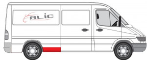 Segment aripa Spate Dreapta potrivit MERCEDES SPRINTER 2-T (B901, B902), SPRINTER 3-T (B903), SPRINTER 4-T (B904) pana in 2006 - (inainte roata, inaltime 15cm, model mediu) - Img 2