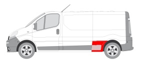 Segment aripa Spate Stanga (inainte de roata, model lung) potrivit NISSAN PRIMASTAR; OPEL VIVARO A; RENAULT TRAFIC II - Img 2
