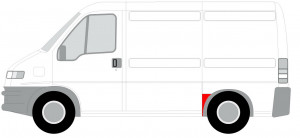 Segment reparatie aripa Spate Stanga potrivit CITROEN JUMPER I; FIAT DUCATO; PEUGEOT BOXER pana in 2006 - (inainte de roata, model scurt) - Img 2
