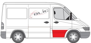 Segment reparatie usa Fata Dreapta potrivit MERCEDES SPRINTER 2-T (B901, B902), SPRINTER 3-T (B903), SPRINTER 4-T (B904) 1995-2006 - (strat, partea inferioara, inaltime 450mm) - Img 2