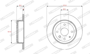 Set discuri frana (2 buc.) Spate Dreapta/Stanga potrivit CHEVROLET EPICA, EVANDA; DAEWOO EVANDA 2.0/2.0D/2.5 08.02- - Img 3